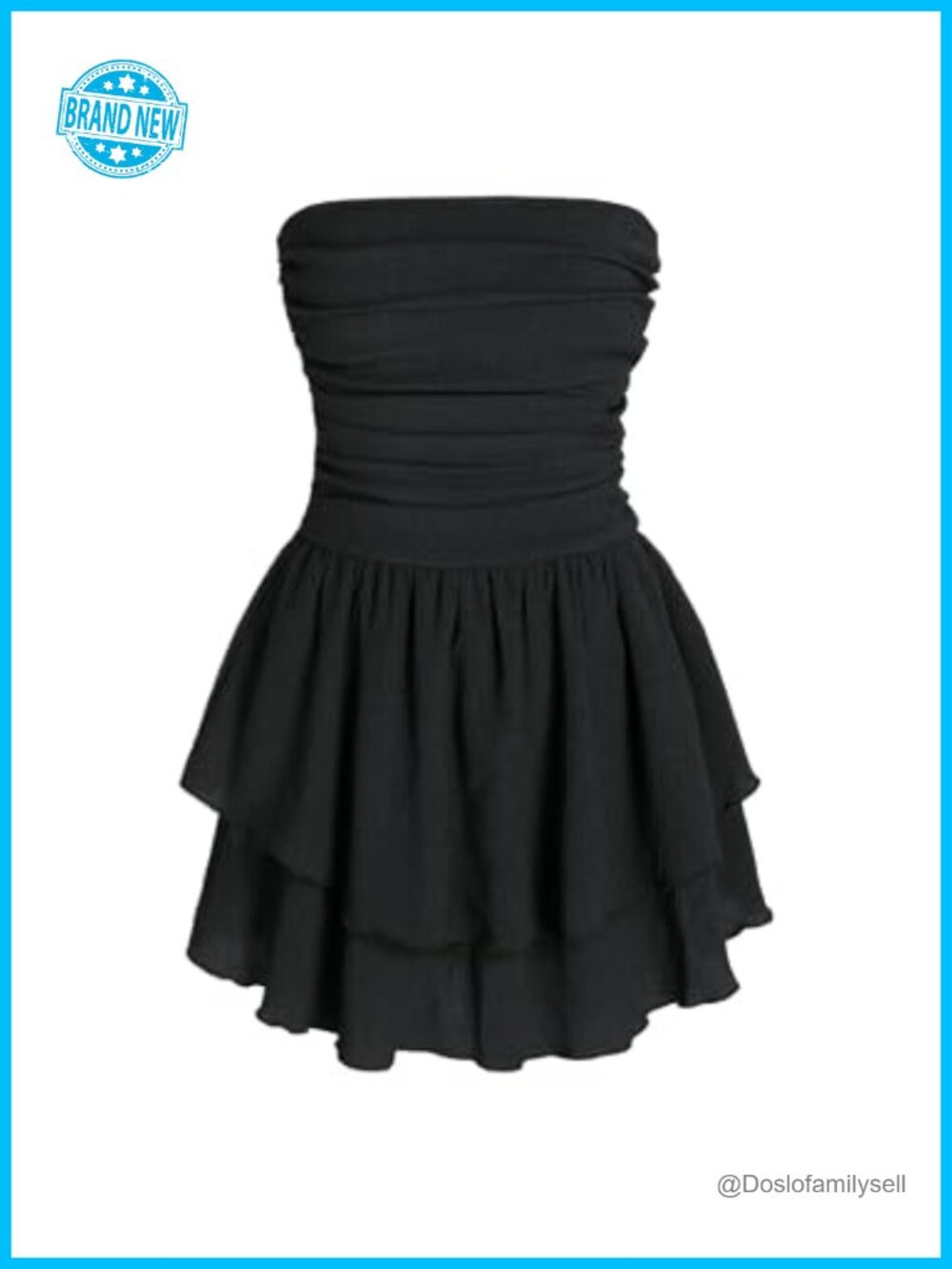 CIDER Ruched Ruffle Mini Dress Strapless Cocktail Party